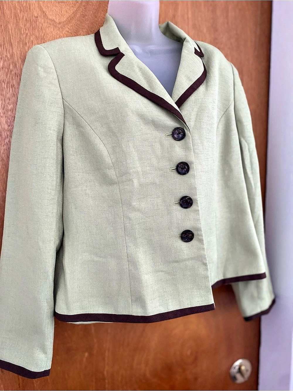 Kasper Women's Color Block Blazer Green Size 14P
